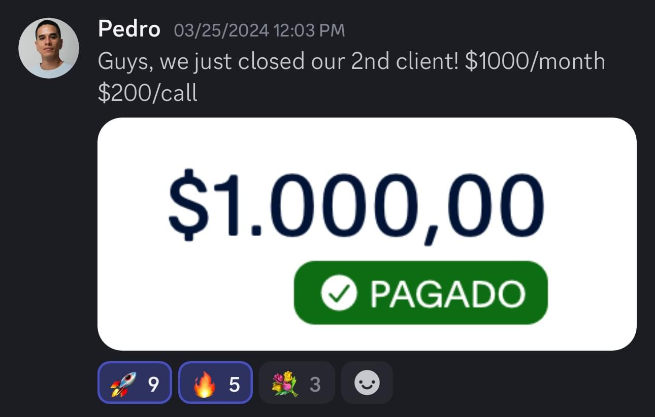 Payment confirmation for $1,000